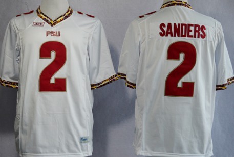 Florida State Seminoles #2 Deion Sanders 2013 White Jerseys
